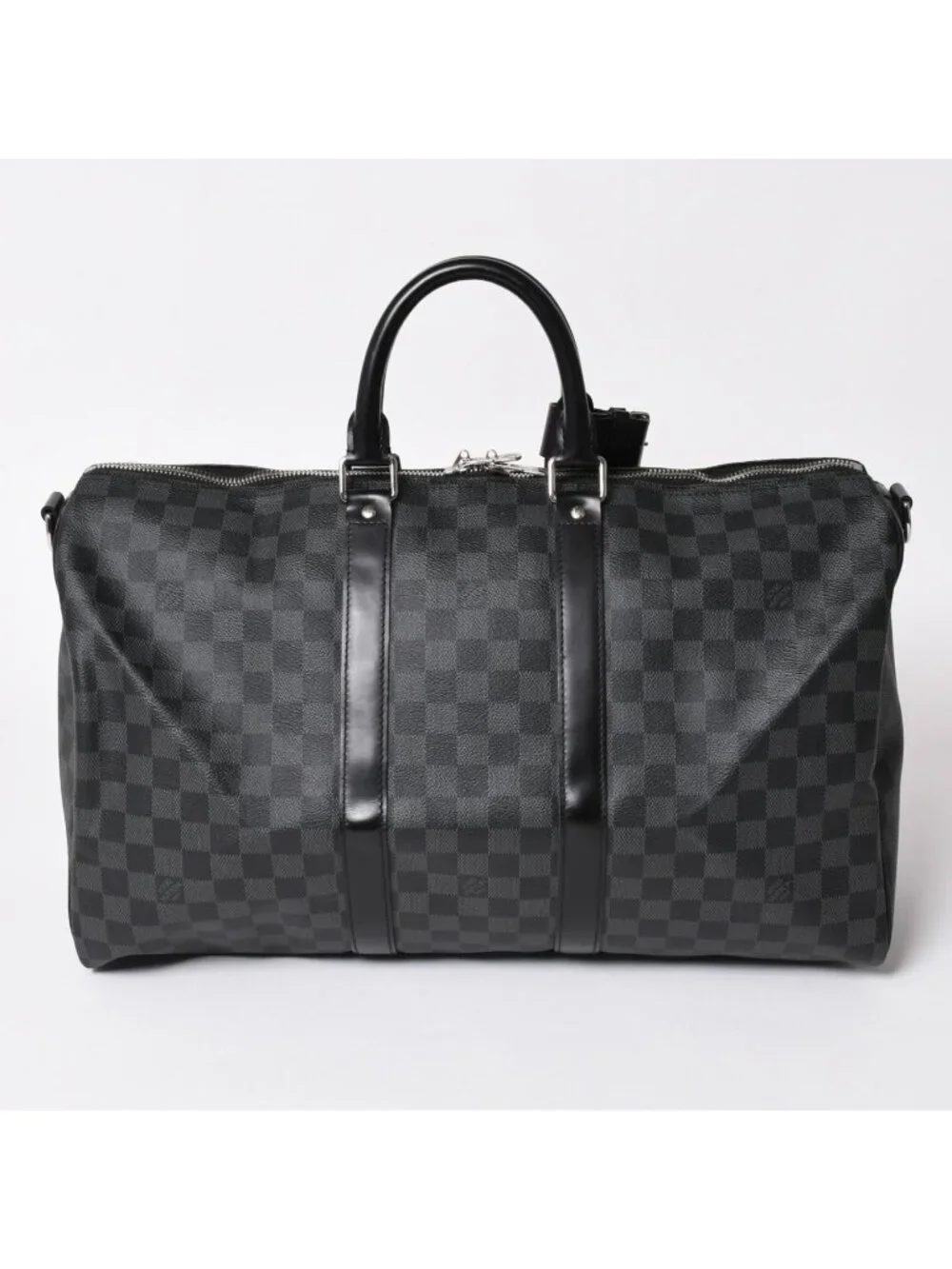 Louis Vuitton Boston Keepall Bandouliere 45 Damier Graphite Black Silver